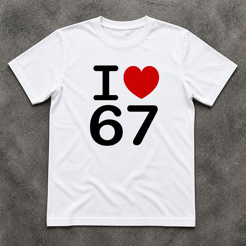 Футболка y2k белая I love 67 flat_lay