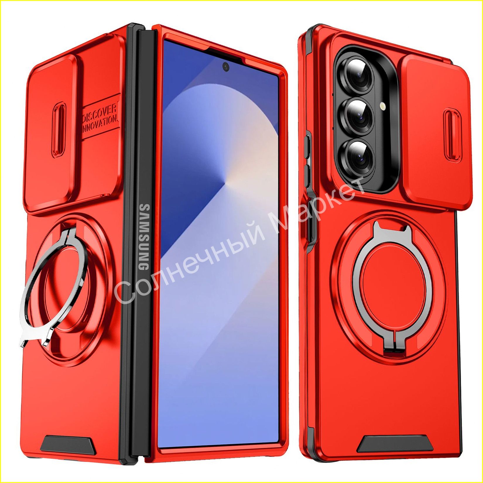 智能手机壳 用于 Samsung Galaxy Z Fold8 Ultra, 塑料 , 红色
