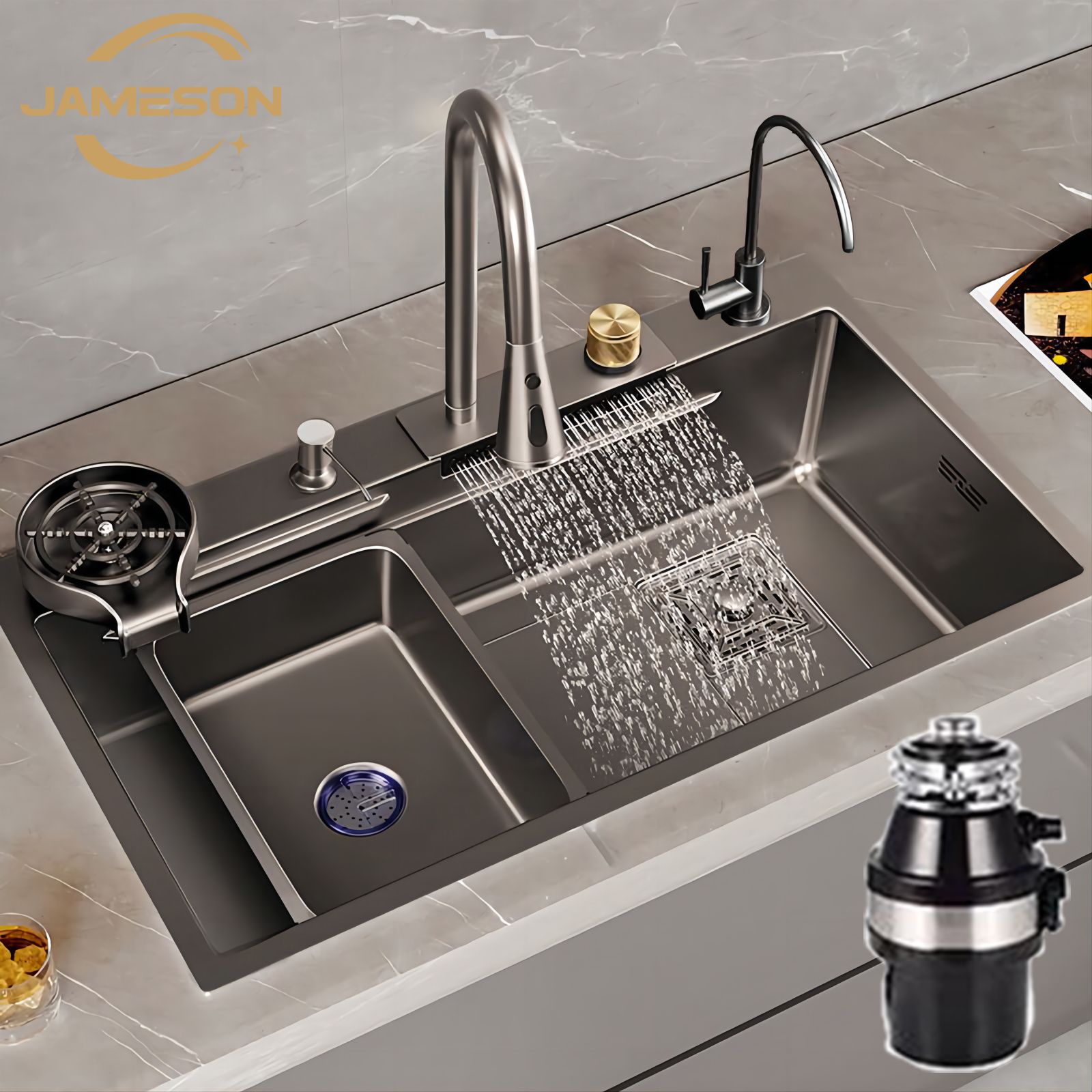 МойкадлякухниJAMESONСИзмельчительбытовыхотходонержавеющаясталь304НанотехнологияпротивообрастанияМногофункциональныйкомплект