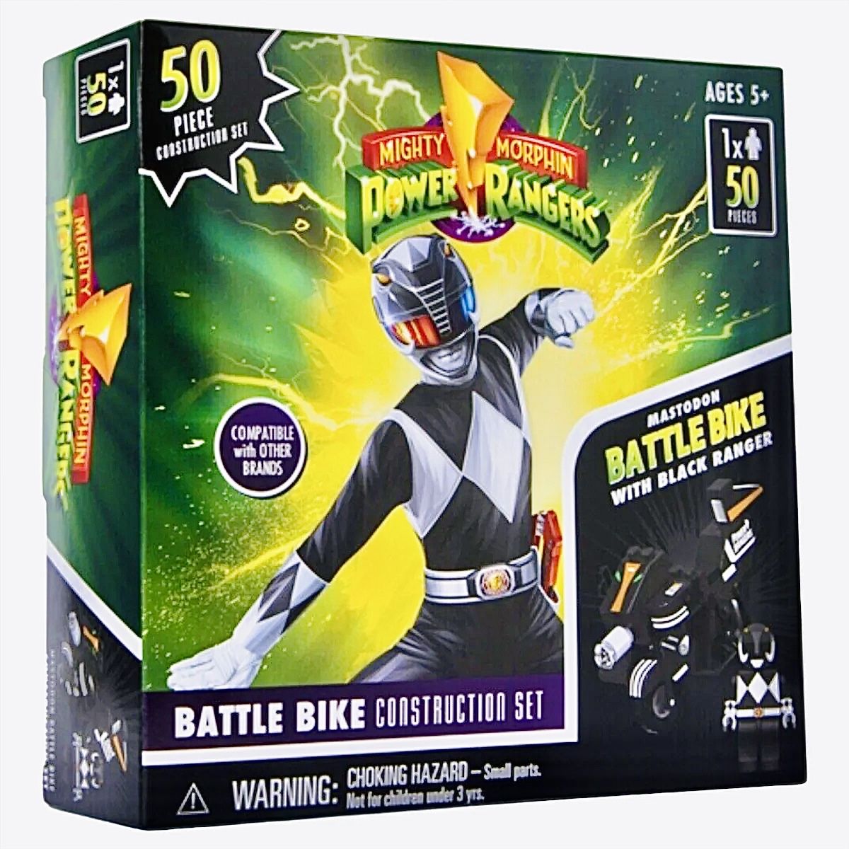 Mighty Morphin Power Rangers Конструктор черный Ranger с Боевым Байком (50 деталей)