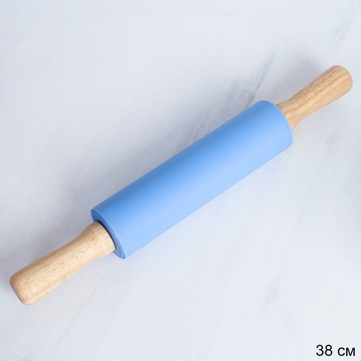 Скалка силиконовая 38х19,2х5 см, голубая