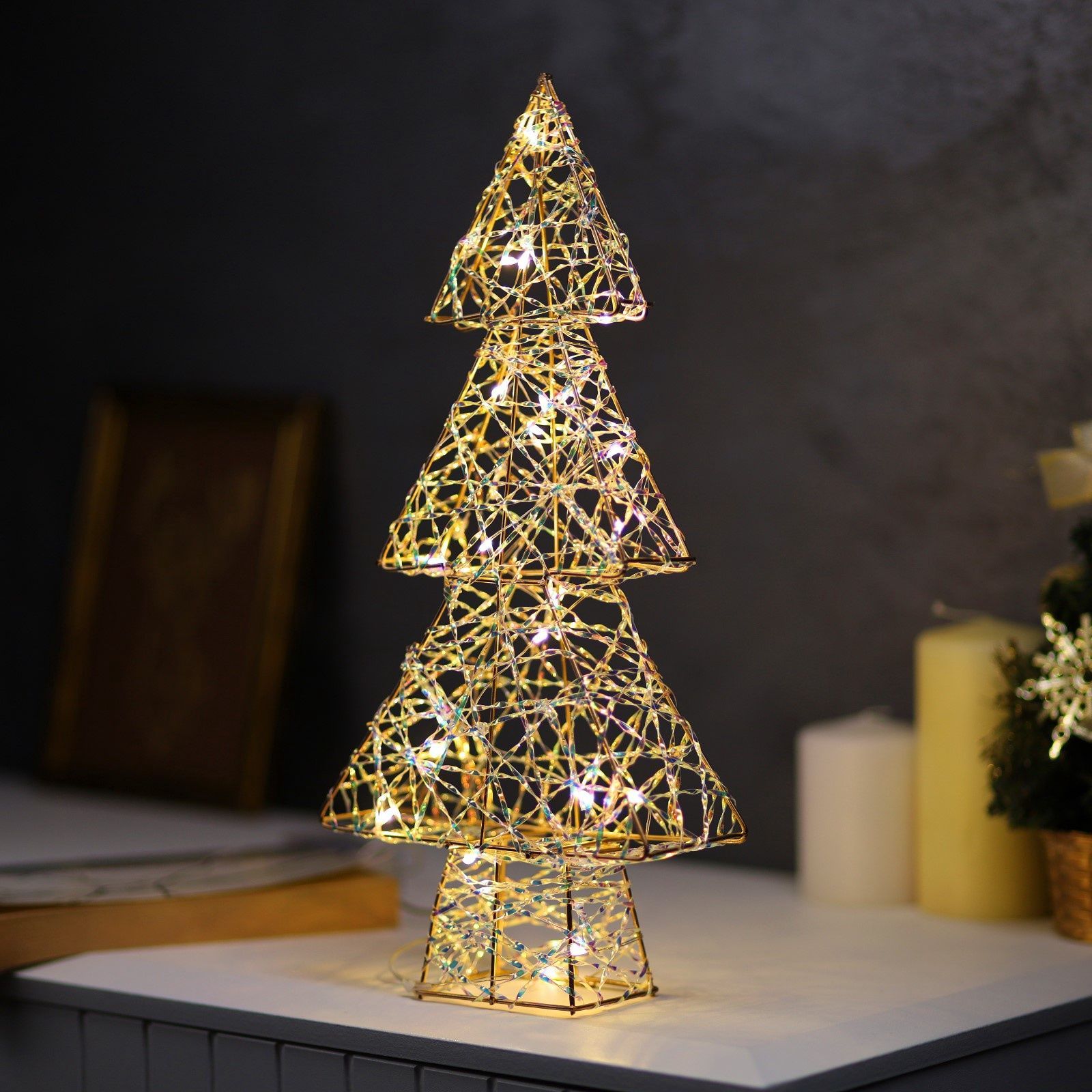 Фигура световая "Елочка", 36х17х6 см, 20LED, ААх2 (не в компл.), Т/БЕЛЫЙ