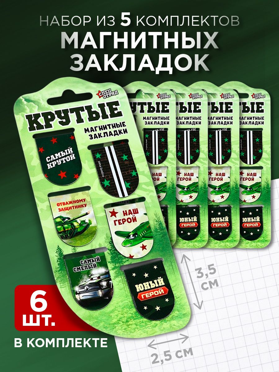 Подарочный набор: магнитные закладки, 6 шт, подарок