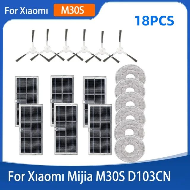СамоочищающиесяаксессуарыдляпылесосаXiaomIMijiaM30SD103CNГлавнаябоковаящетка,мешокдляпыли,Тряпка,Фильтр