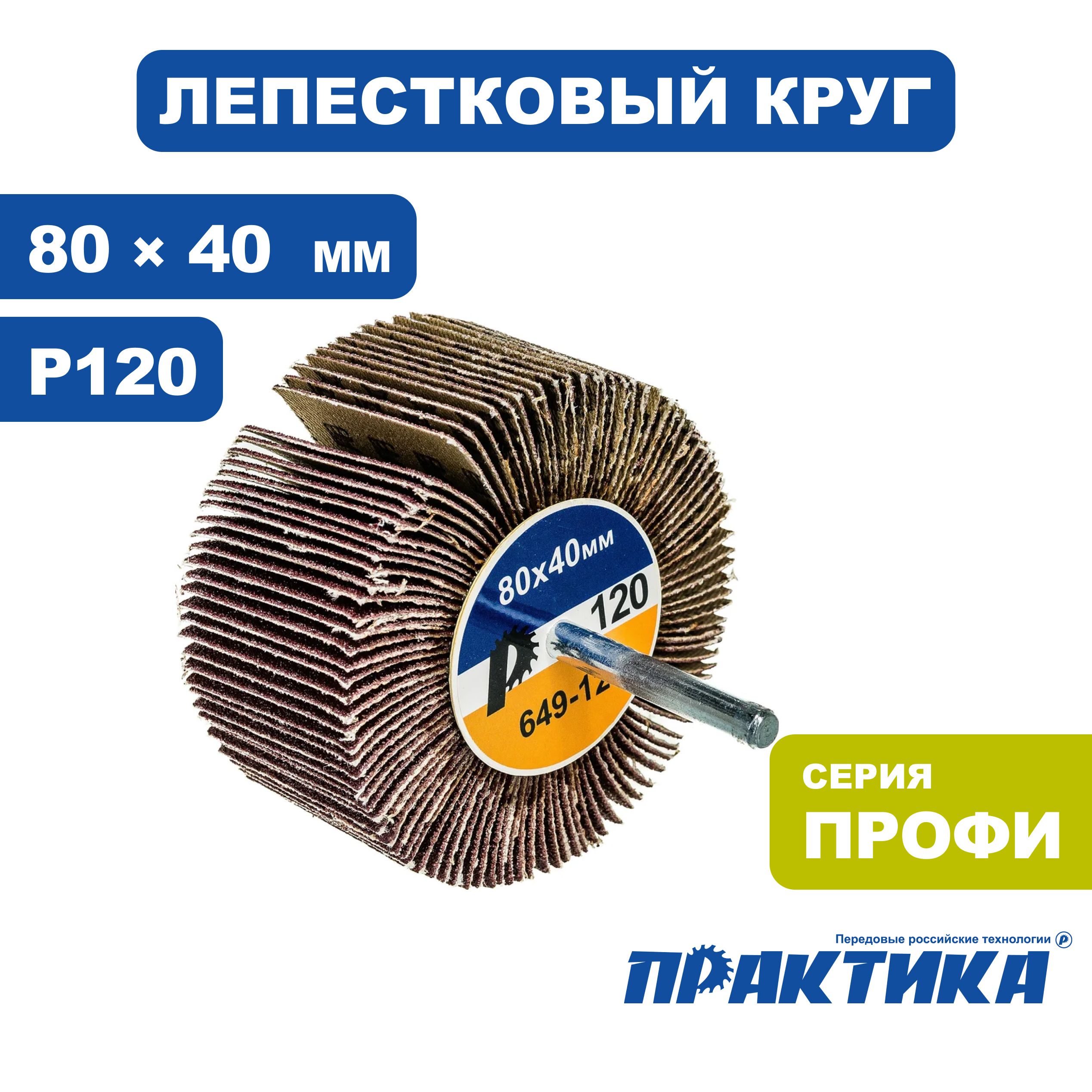 Круглепестковыйсоправкой80х40мм,P120,хвостовик6мм