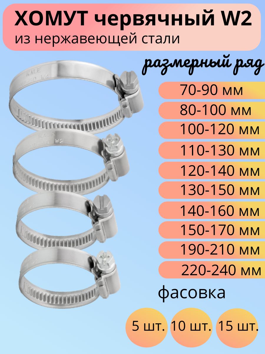 Хомут 110-130 мм (червячный) Technik (нерж.)