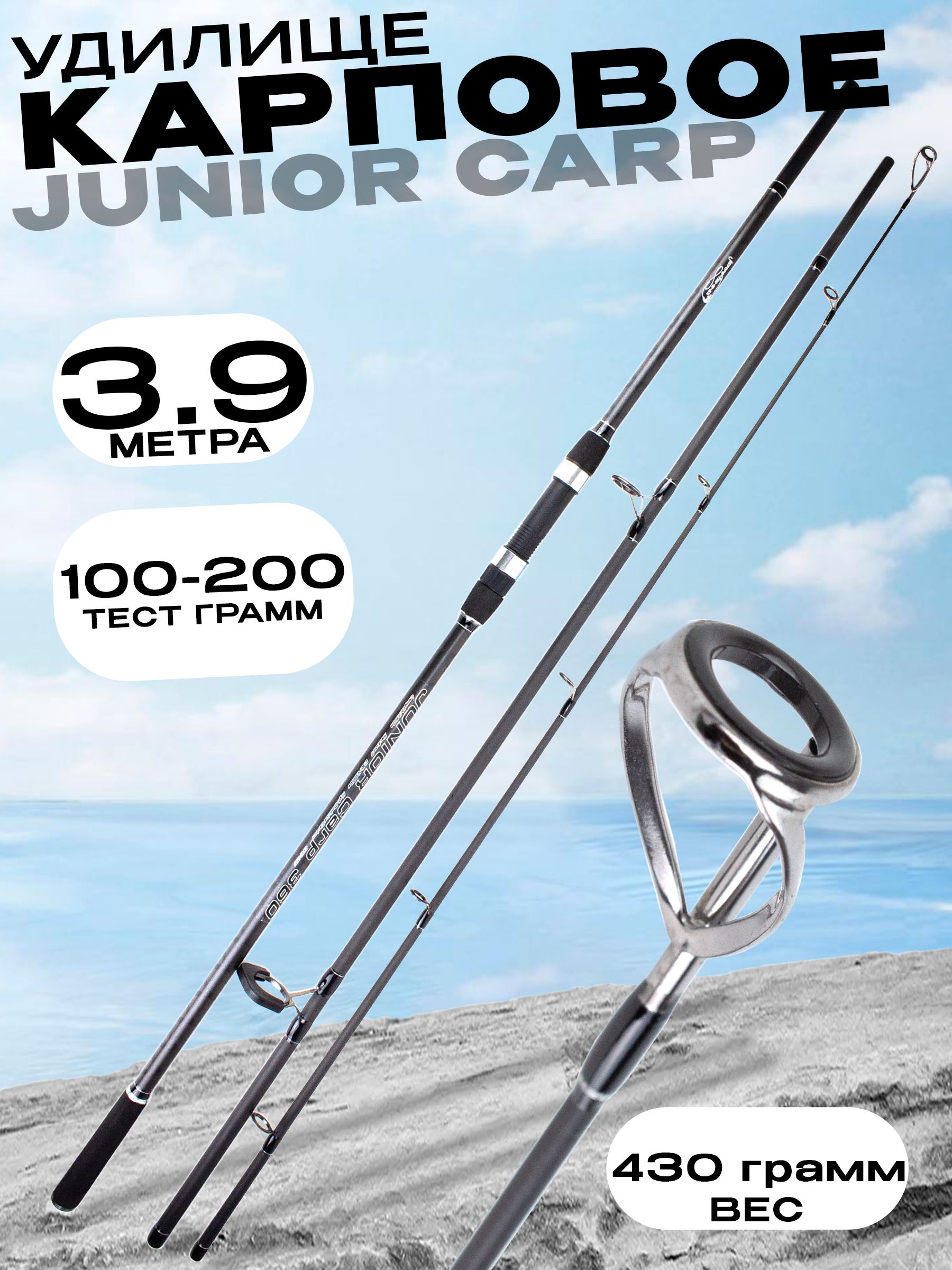 КарповоеудилищеJUNIORCARP390смбыстрыйстрой,тест100-200г