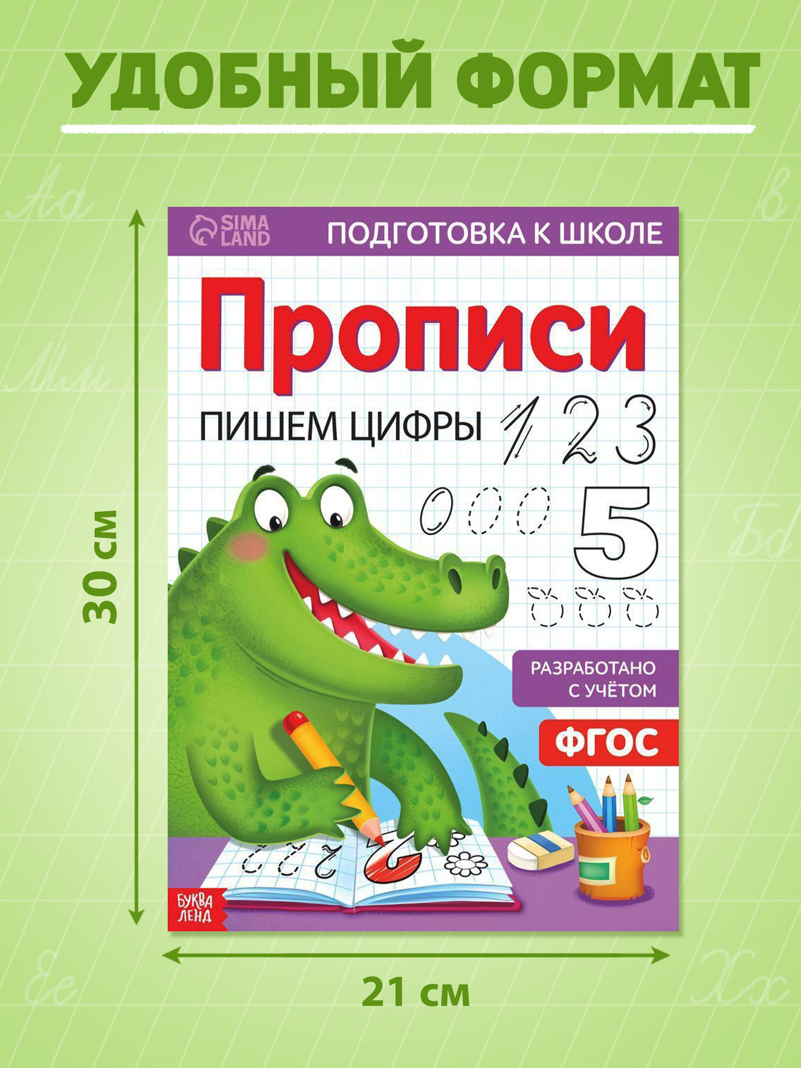 Прописи для дошкольников, Буква-Ленд "Пишем цифры", учимся писать цифры, подготовка к школе 6 7 лет | Handwriting Practice Workbook for Preschoolers - Ozon image 1