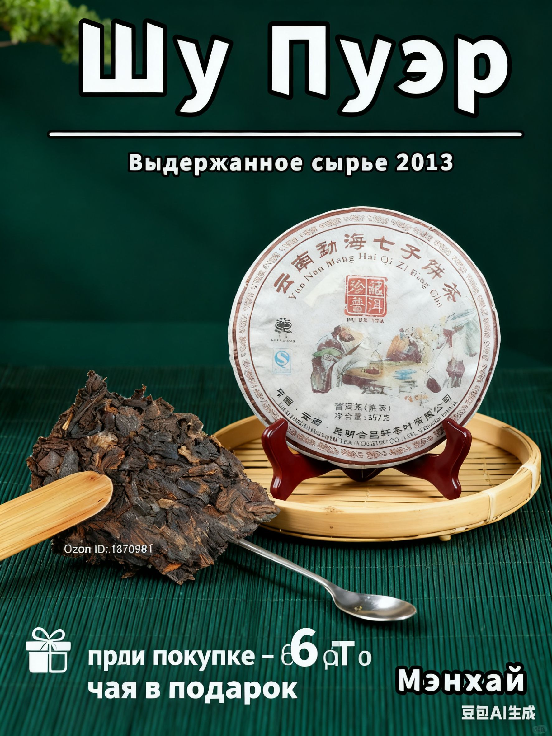 ВыдержанныйШуПуэр2017Г.357Гр.(8Лет),ПрессованныйБлин-