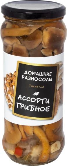 ГрибыДомашниеразносолыАссорти580мл