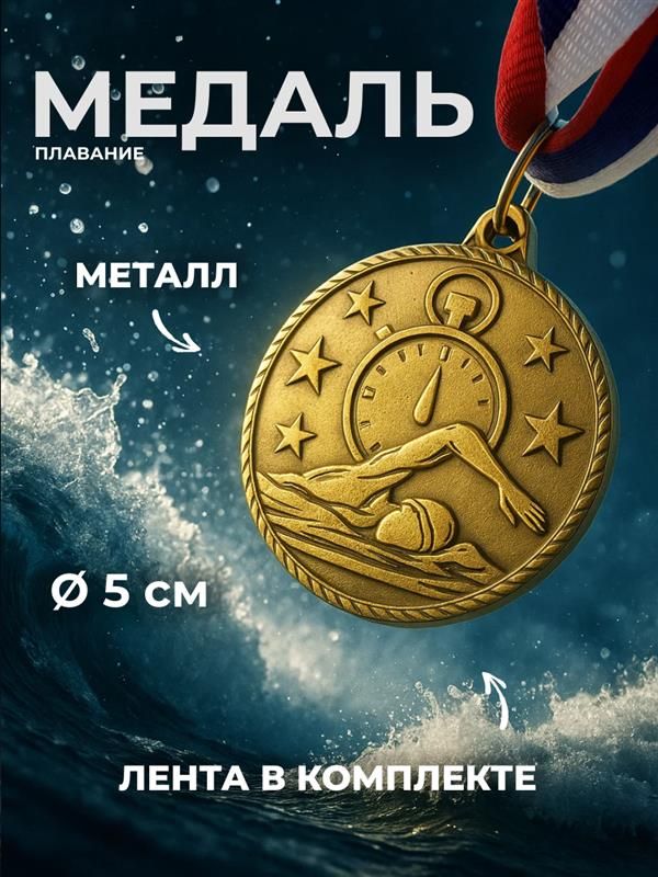 Медаль плавание, 1 место
