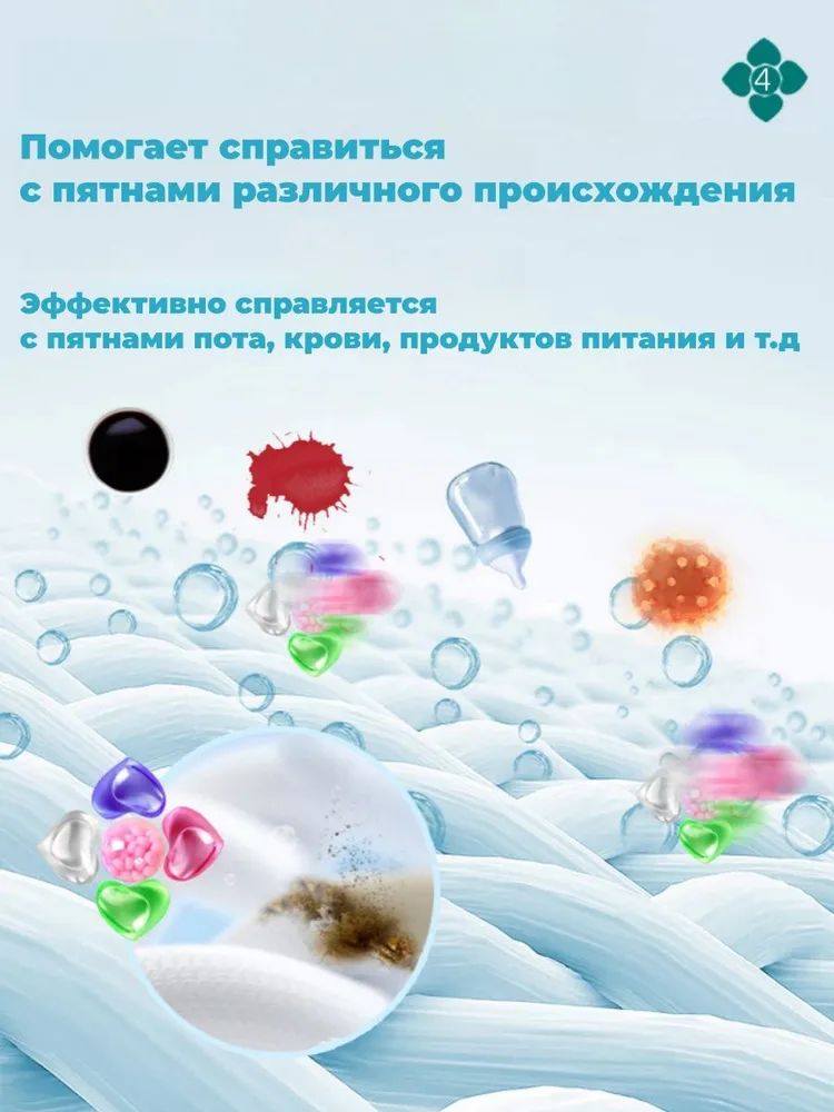 лы для стирки 5-в-1 Специально для белого и светлого белья (80 шт.) Отбеливание — фото 6