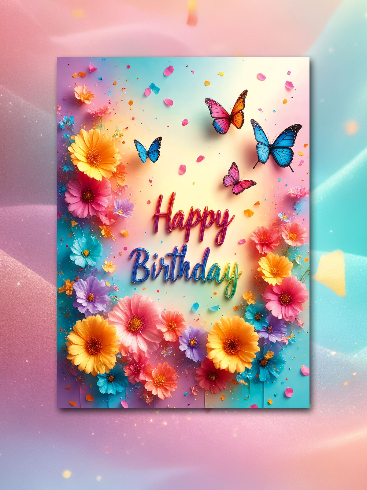 ОткрыткаА6СДнёмРождения-Авторскийдизайн,крафтовыйконверт