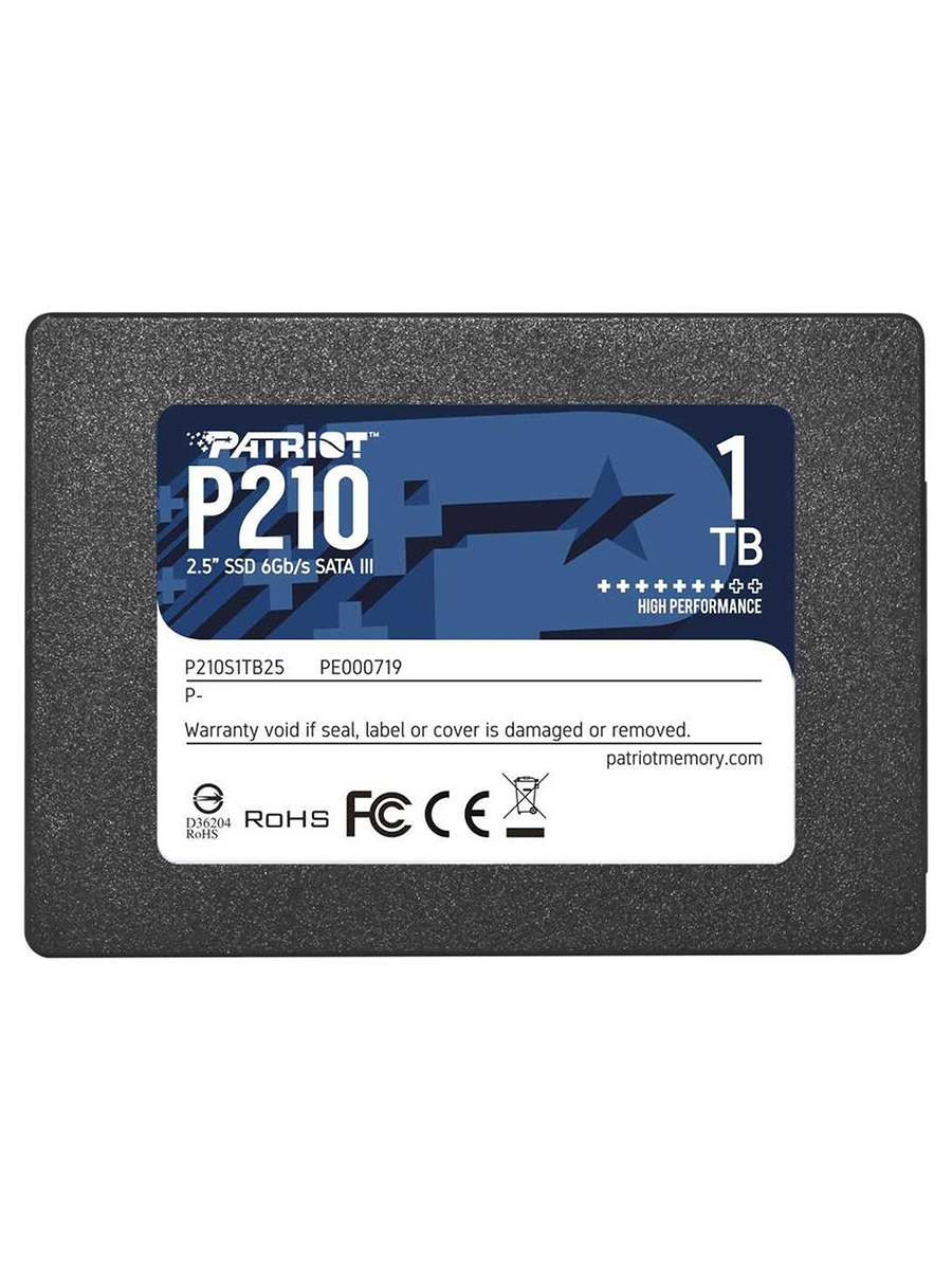 Patriot Memory 1 ТБ Внутренний SSD-диск , 2.5", SATA III 6 Гбит/с (P210S1TB25)