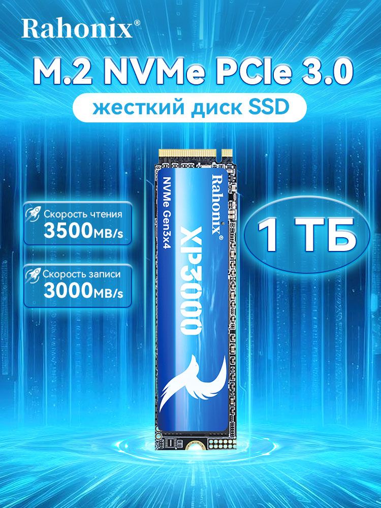 Rahonix 1 ТБ Внутренний SSD-диск XP3000, M.2, PCI-E 3.0 (XP3000-1TB)