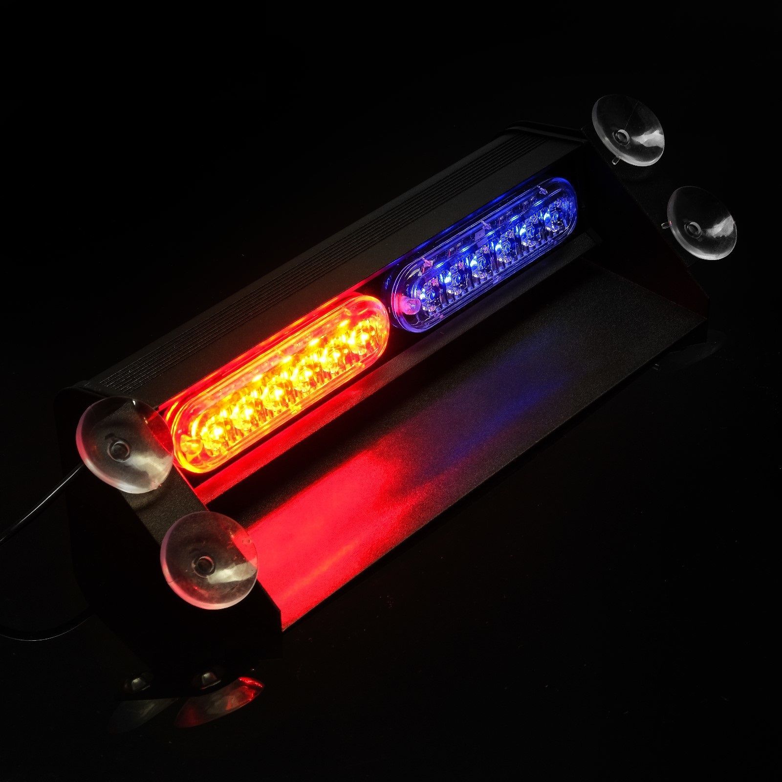 Стробоскоп под лобовое стекло, на присоске 12 LED, 12 В, 9 режимов