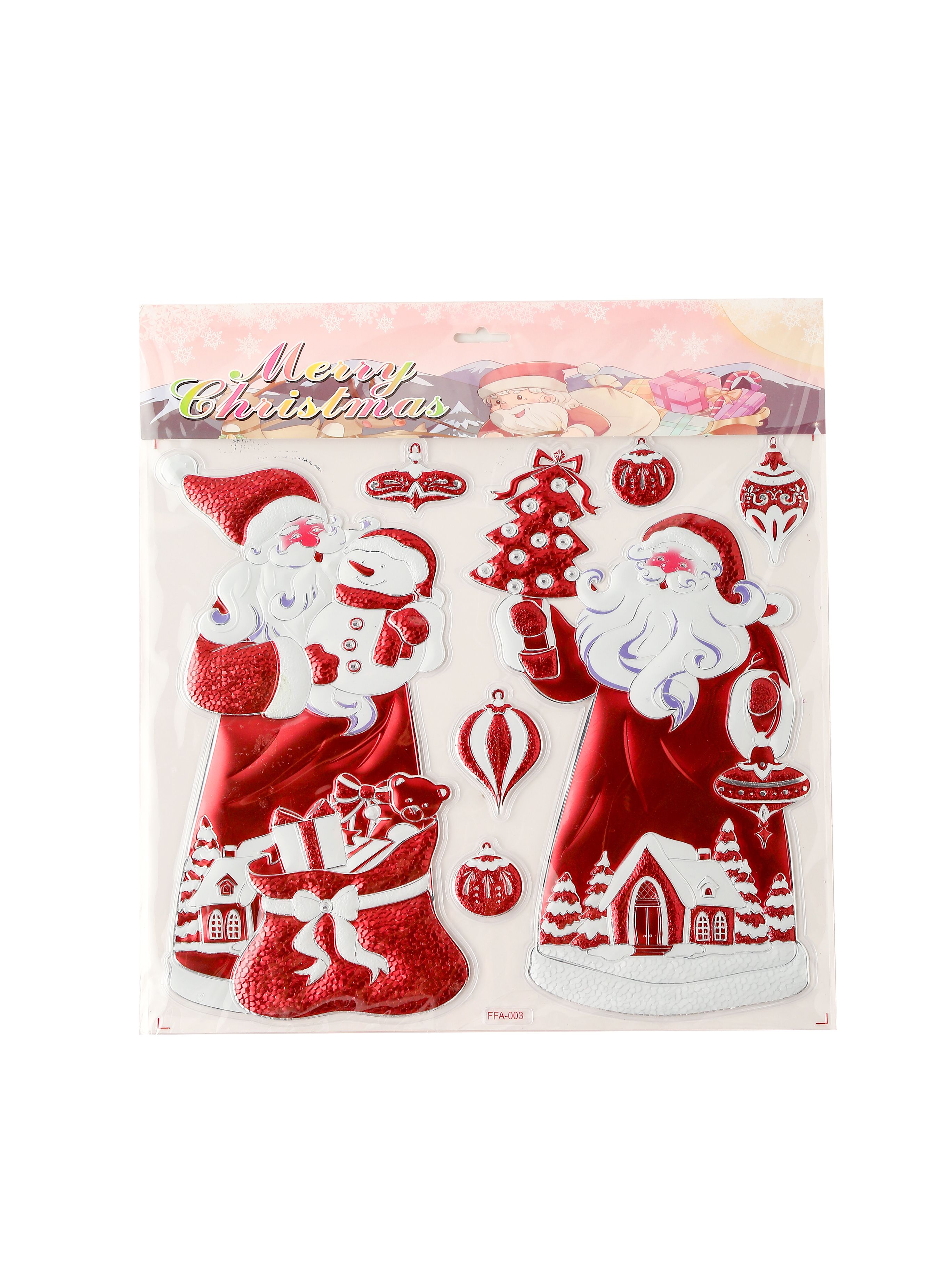 Новогодние наклейки Санта-Клаус Красный 37x31CM ТИП №1 Китай