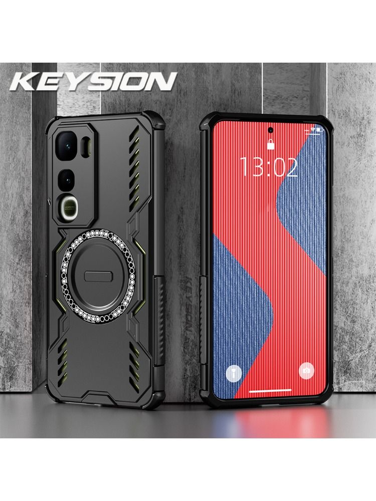 ЧехолKEYSIONHollowHeatDispatingCaseдляIQOOZ10Lite,мягкийсиликон+поликарбонат,магнитныйохлаждающийпротивоударныйчехолдлятелефонаIQOOZ10Lite