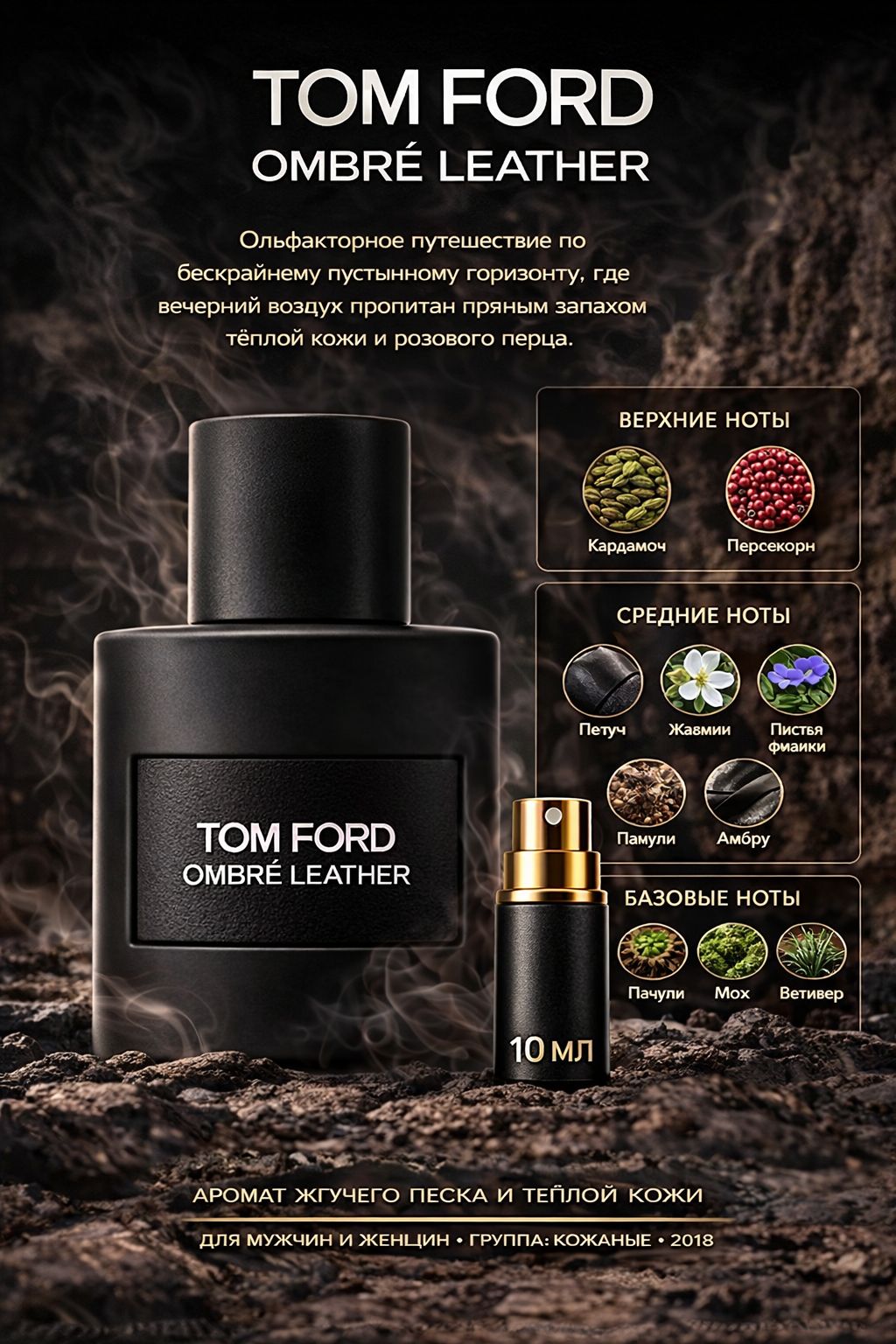 TOM FORD OMBRE LEATHER Парфюмерная вода для мужчин 10 мл Отливант купить