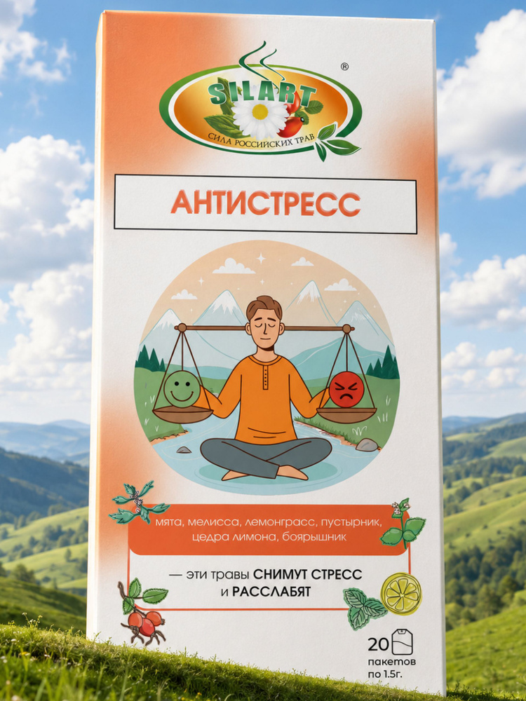 Чай успокаивающий, антистресс, успокоительный, расслабляющий / чай для сна с пустырником и мелиссой #1