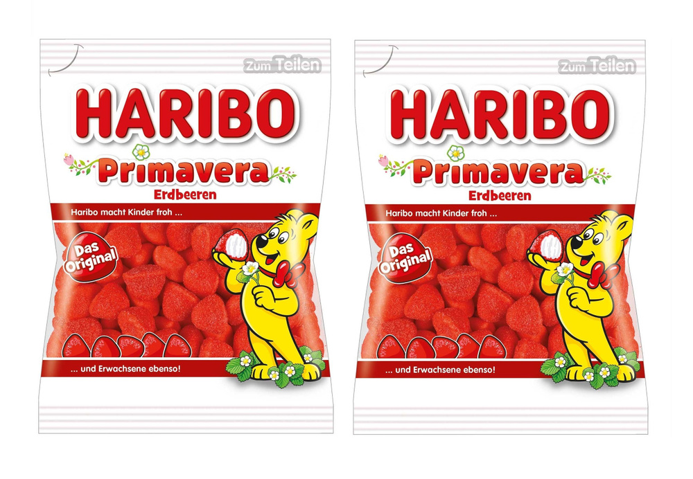 Мармелад жевательный Haribo Primavera Erdbeeren / Харибо Весенняя Клубника, 2 шт по 175 гр. (Германия) #1