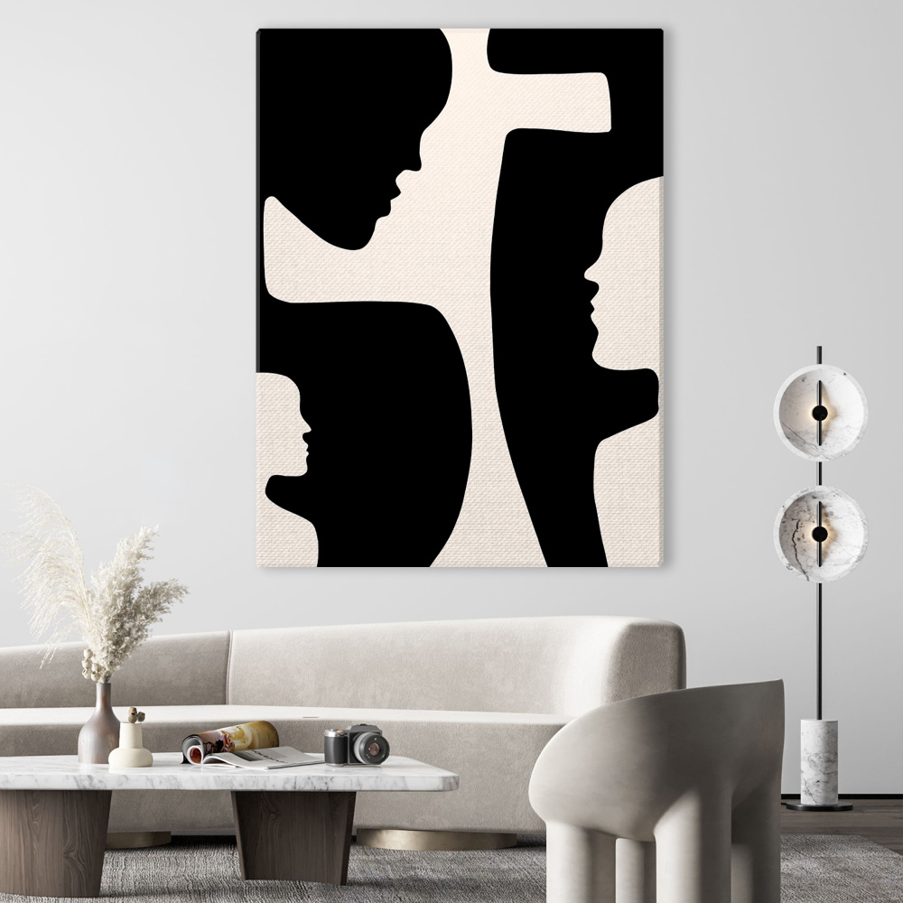 Картина на холсте для интерьера - Люди абстракция в стиле модерн 60х80 ...