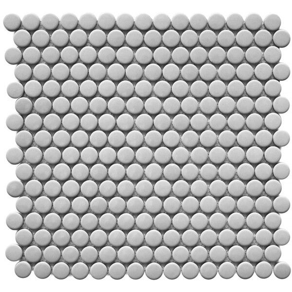 Мозаика Starmosaic Penny Round серая керамическая 31,5х31 см глянцевая  #1