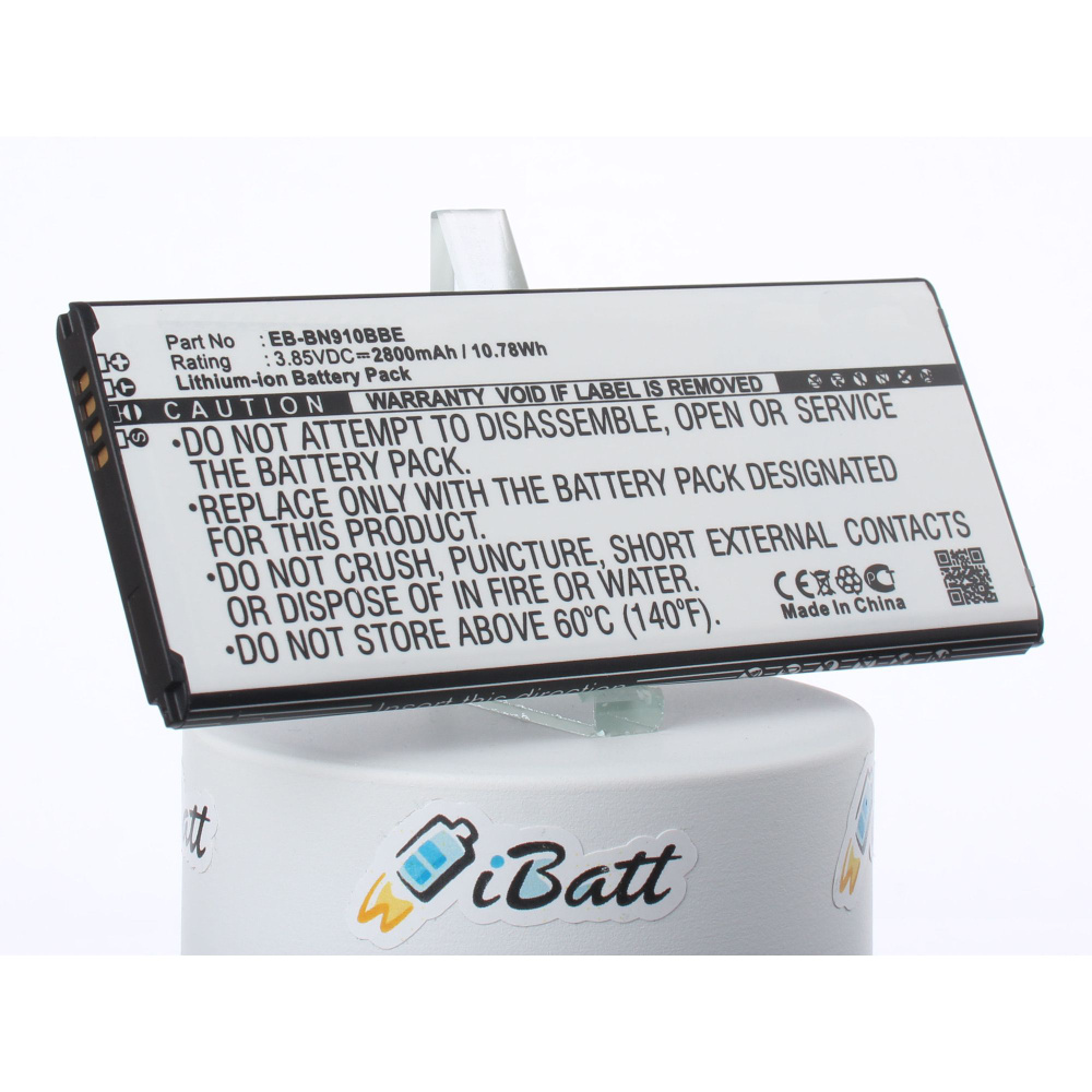 Аккумуляторная батарея iBatt 2800mAh для телефонов Samsung Galaxy Note 4 (EB-BN910BBE, EB-BN910BBK)  #1