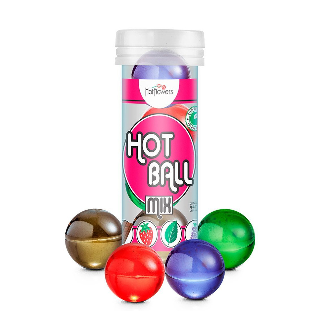 Ароматизированный лубрикант Hot Ball Mix на масляной основе (4 шарика ...