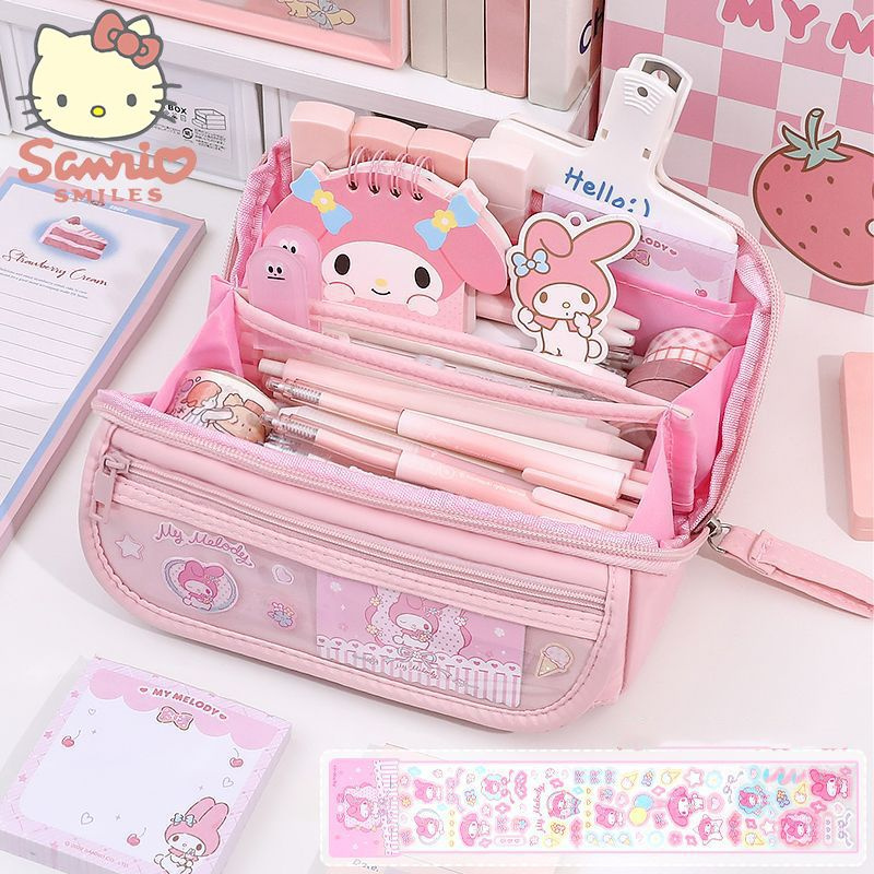 Санрио Моя Мелодия Элегантная холстяная сумочка для ручек My Melody от Sanrio Поставляется с наклейками #1