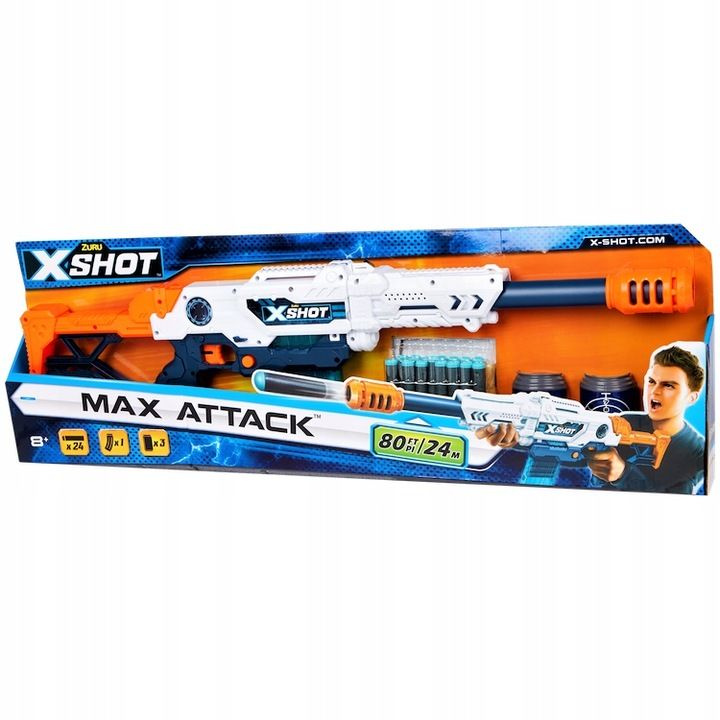Игрушечное оружие X-Shot - Пусковая установка Автомат и 24 стрелы из ...