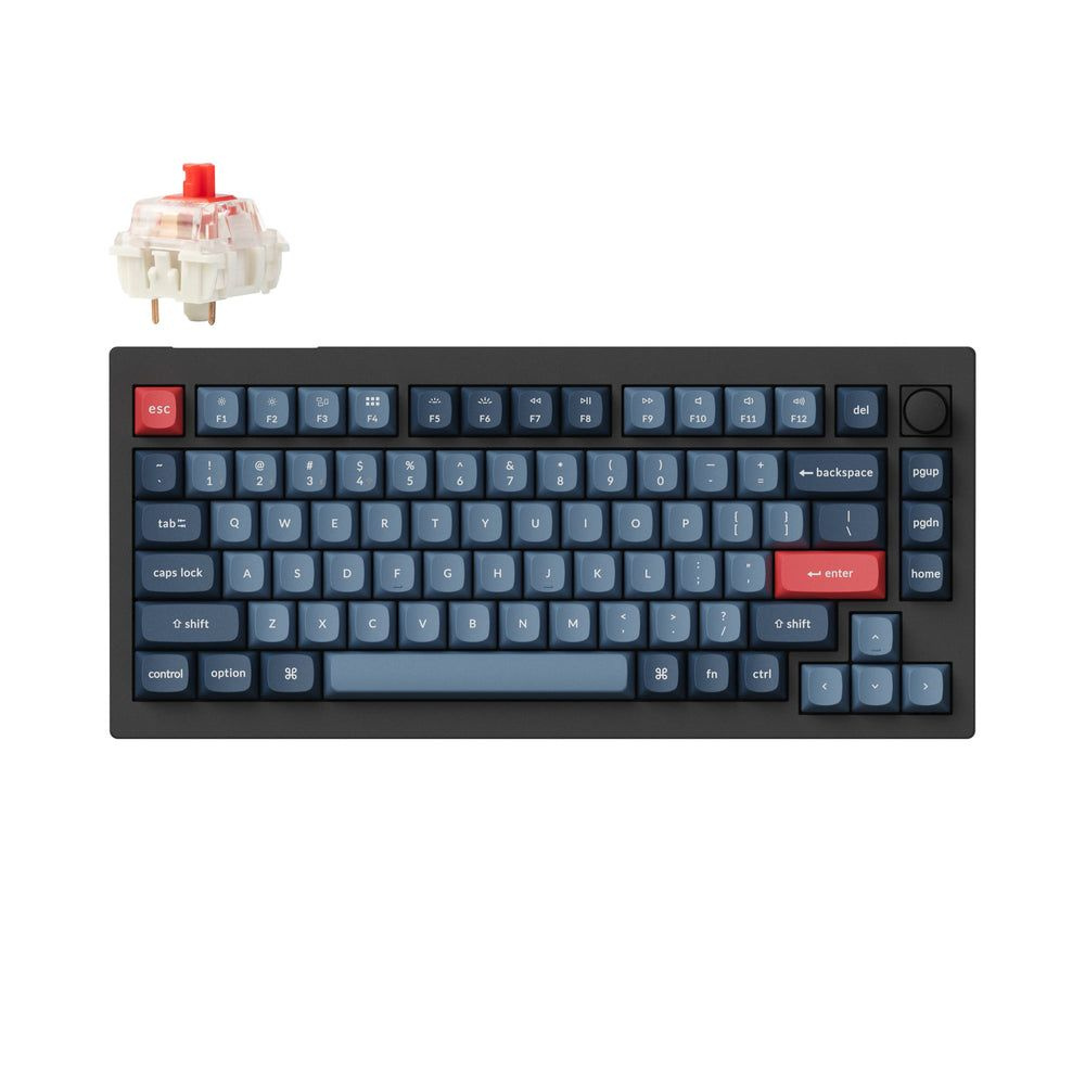 Keychron Клавиатура беспроводная V1 Max, (Gateron Red), Английская  раскладка, черный