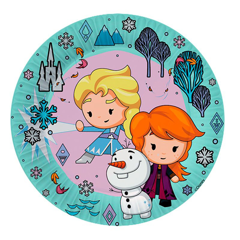 Тарелки "Холодное сердце" Чиби / Frozen Chibi, 18 см, 6 шт. #1