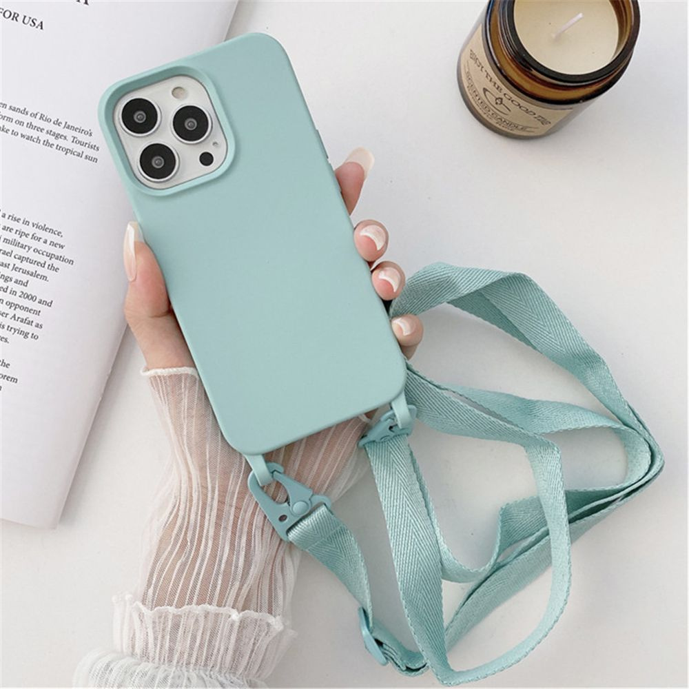 Матовый силиконовый чехол с ремешком через плечо для цепочки и ожерелья ...