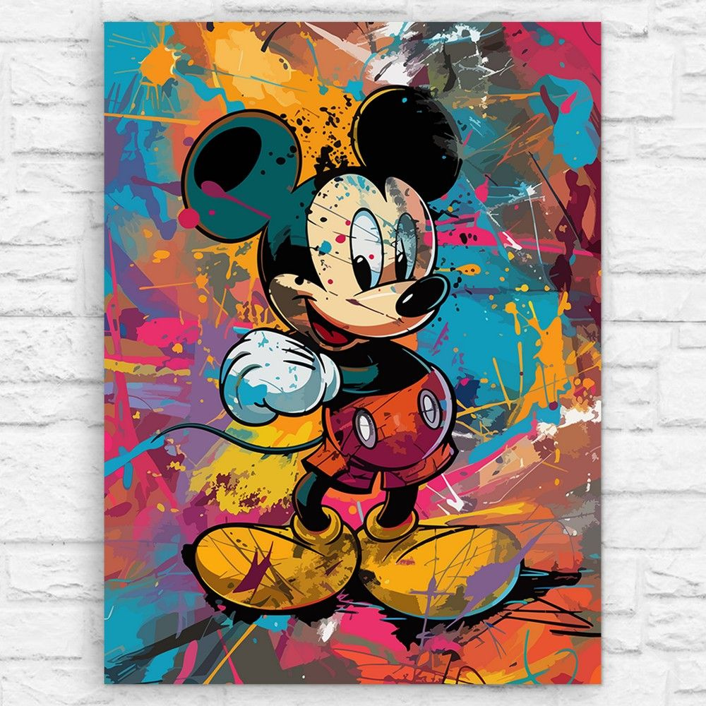 Картина по номерам на холсте Mickey Mouse Микки Маус (мультфильм, граффити) - 15123 В 30x40  #1