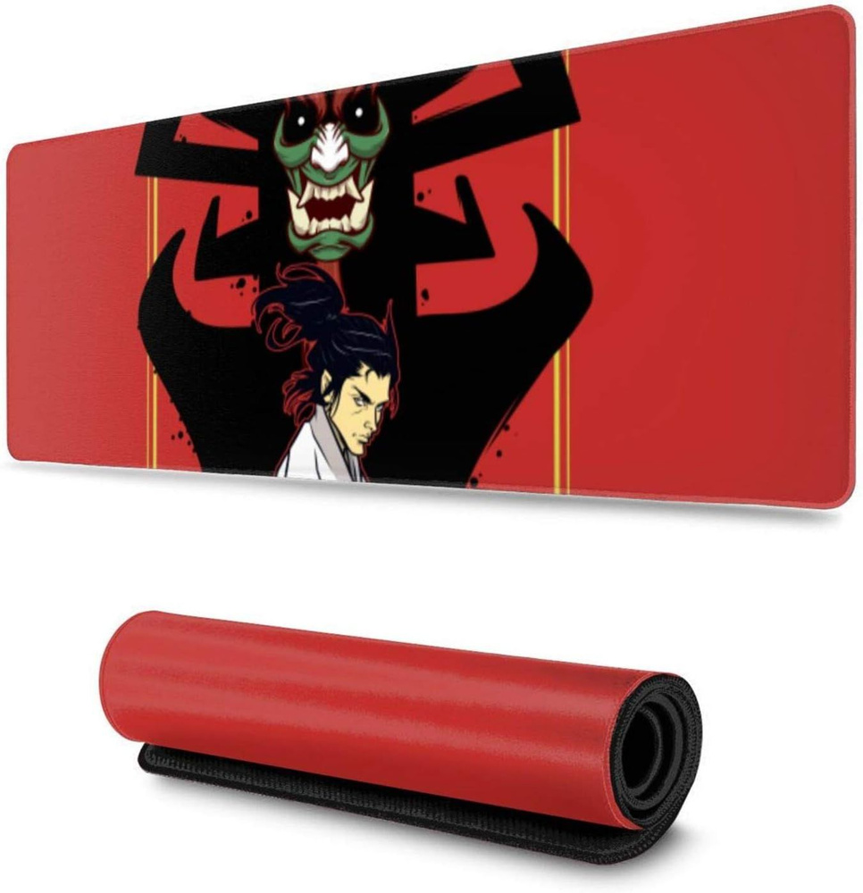 Коврик для мыши Gaming Mouse Pad,Samurai Jack Red ,Long Extended Surface  for Desktop Pc Computer Work Productivity Or Video Games,Laser Accuracy for  Fast Responsiveness,11.8 X 31.5, L, белый - купить с доставкой