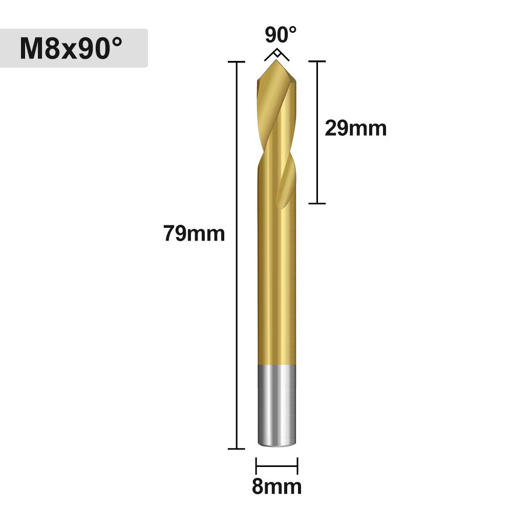 Сверло для точечной сварки 8мм, титановым покрытием, центровочные сверла, 90 градусов  #1