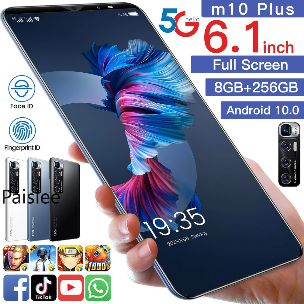 Смартфон Paislee Глобальная версия смартфона M10 Plus 6,1-дюймовый HD-экран  Android 5G Mobile Phone - купить по выгодной цене в интернет-магазине OZON  (1502027967)