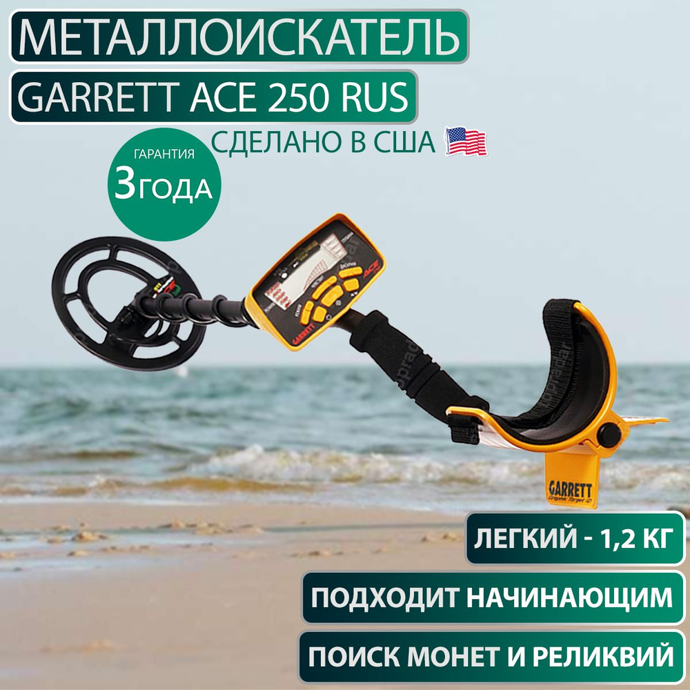 Металлоискатель для новичка Garrett Ace 250 RUS