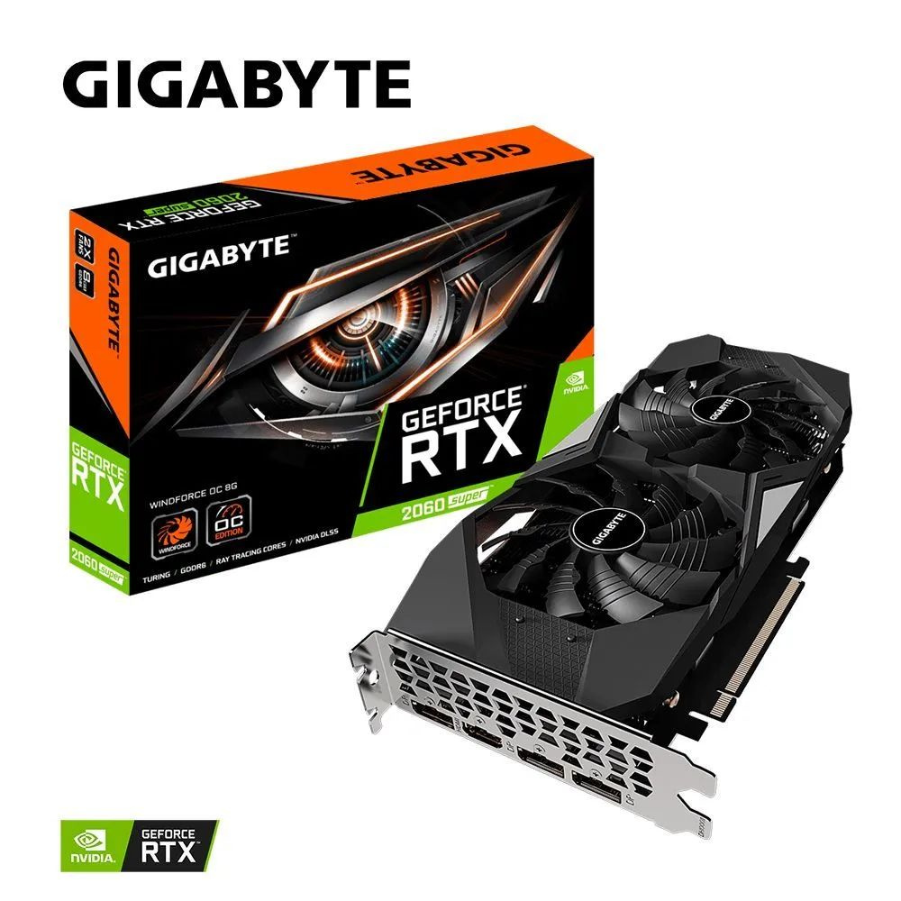 Gigabye Видеокарта GeForce RTX 2060 SUPER 8 ГБ WINDFORCE OC OEM