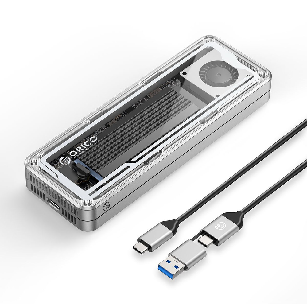 Корпус M.2 USB4 ORICO AAGM2 Внешний корпус NVMe SSD, до 40 Гбит/с,  Прозрачный ПК+алюминиевый сплав, для Thunderbolt 3/4 USB3.2/3.1/3.0, Монтаж  видео, создание контента - купить с доставкой по выгодным ценам в  интернет-магазине