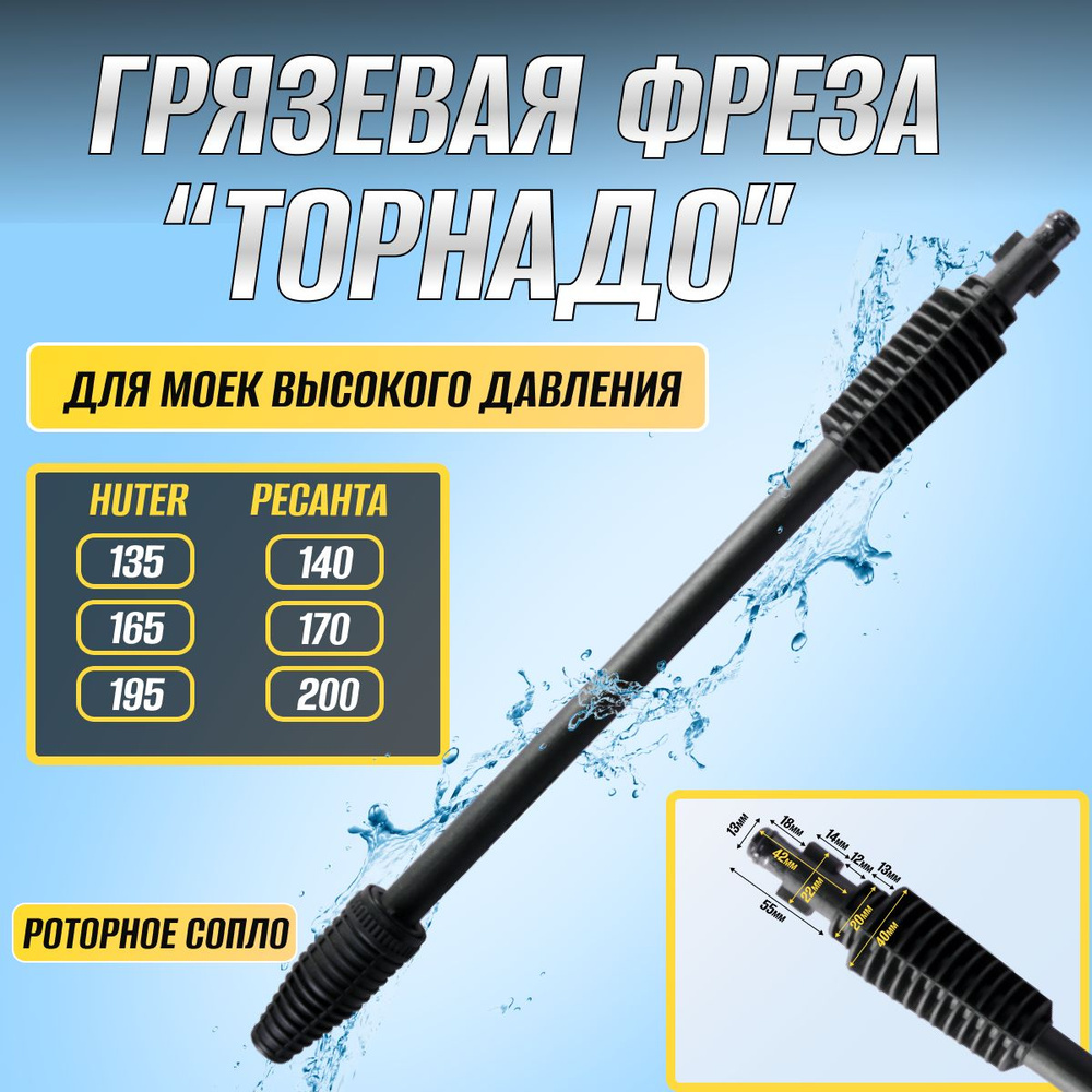 Грязевая фреза" Торнадо" для мойки высокого давления Huter для линек ...