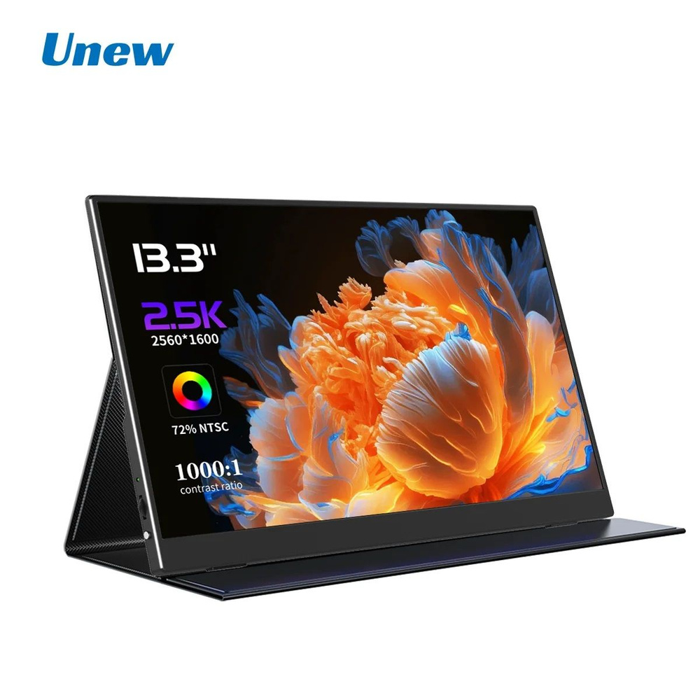 UNEW 13.3" Монитор портативный 2.5K IPS 2560x1600, 60 Гц, черный #1