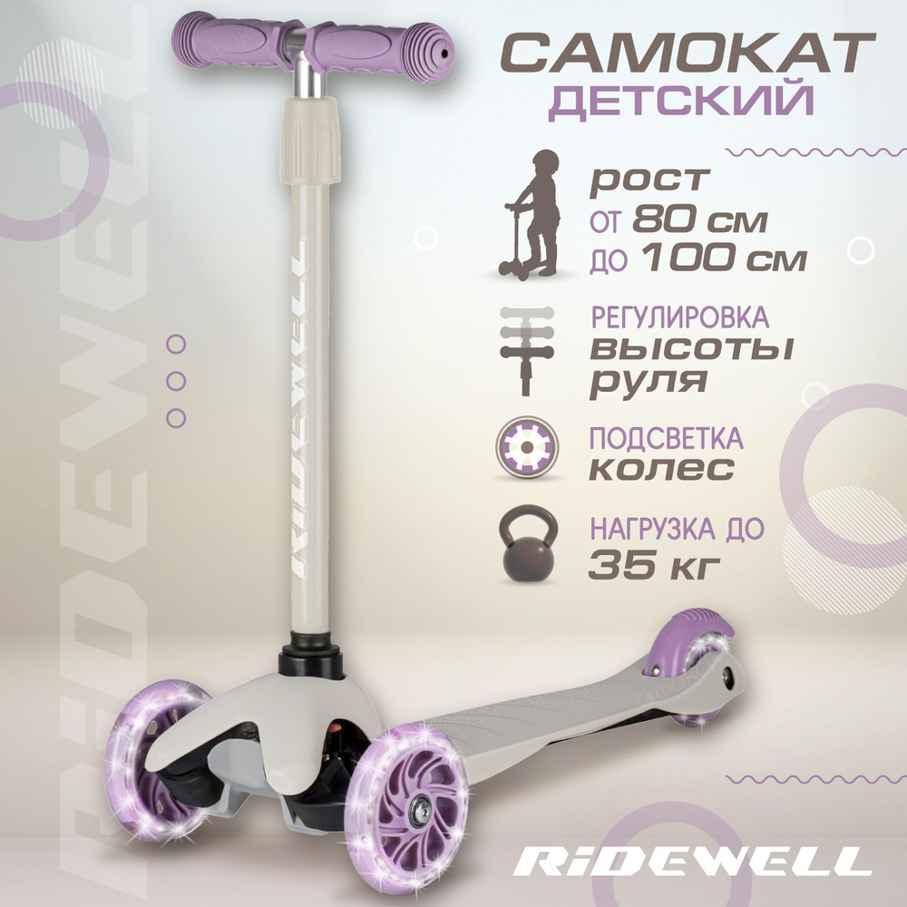 Самокат Городской RIDEWELL RW-S4-02, - купить по выгодной цене в  интернет-магазине OZON (843562779)