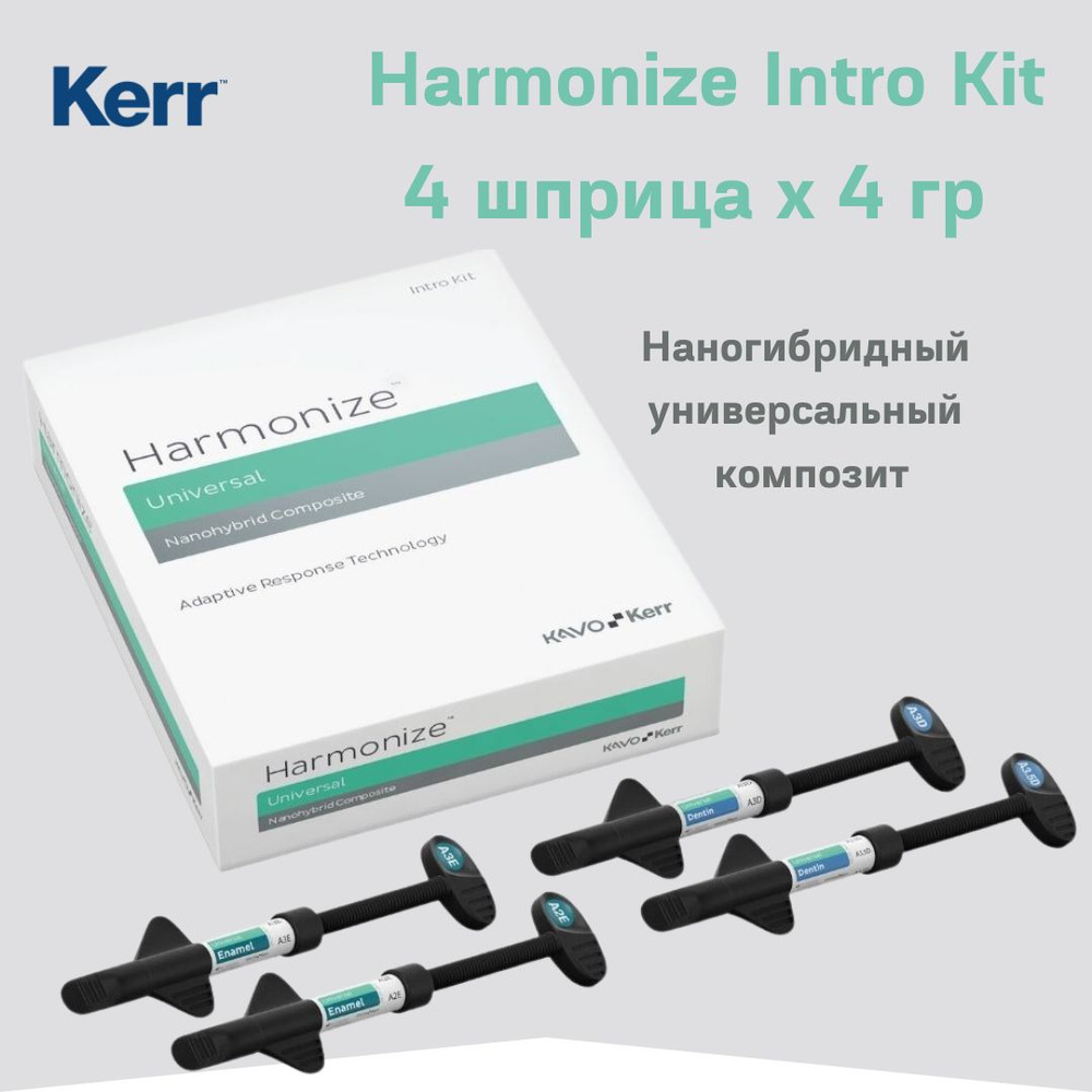 Harmonize Intro Kit Kerr 4 шприца х 4гр. пломбировочный материал композит,  36633 (Гармонайз Керр) - купить с доставкой по выгодным ценам в  интернет-магазине OZON (844685706)