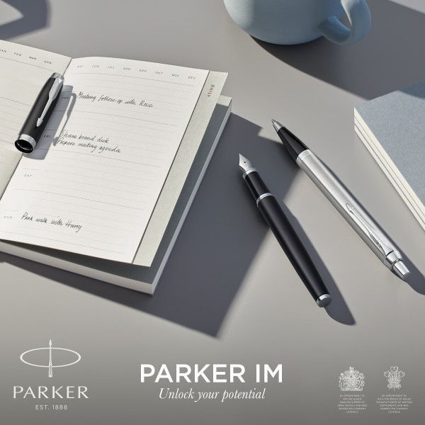 Ручка шариковая Parker IM Core Stainless Steel CT, M, чернила черные, подарочная коробка в европодвесе, #1