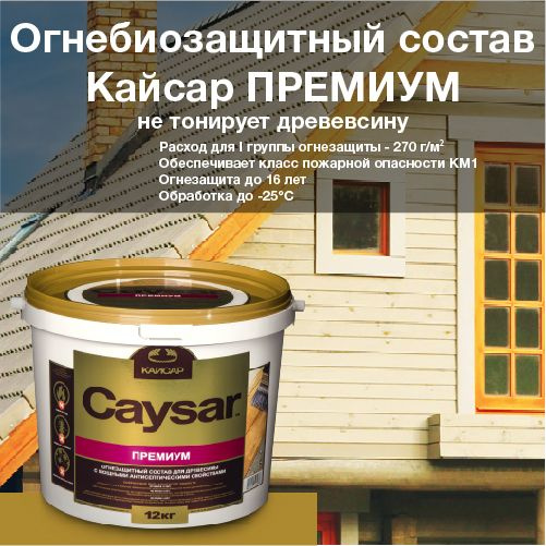 Кайсар Премиум / Caysar Premium / ведро 12 кг. Огнебиозащитный состав для наружных и внутренних работ. #1