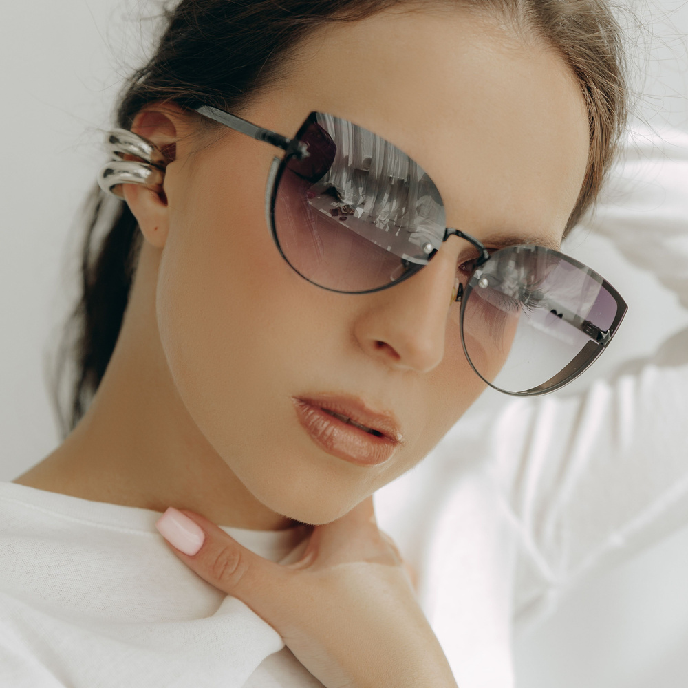 Очки солнцезащитные черные модные бабочки купить на OZON по низкой цене ...