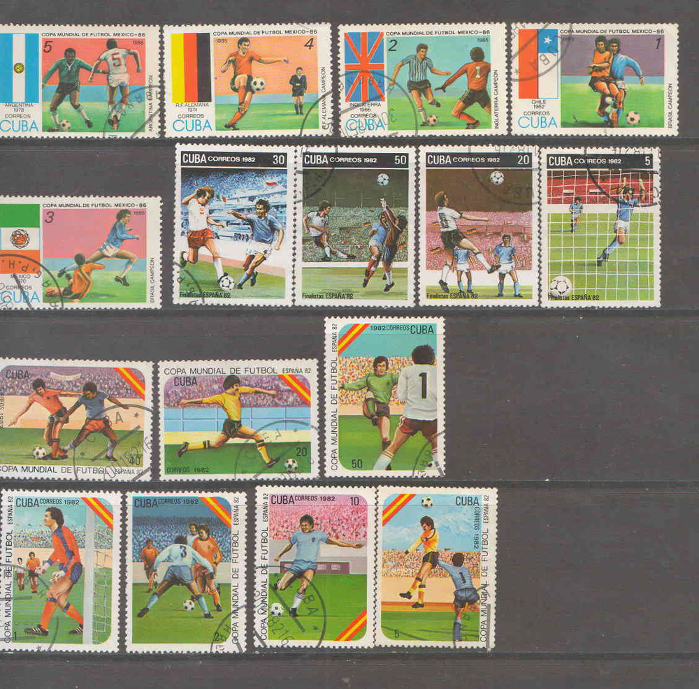Набор из 16 марок "Футбол". Куба, 1970-1980 #1