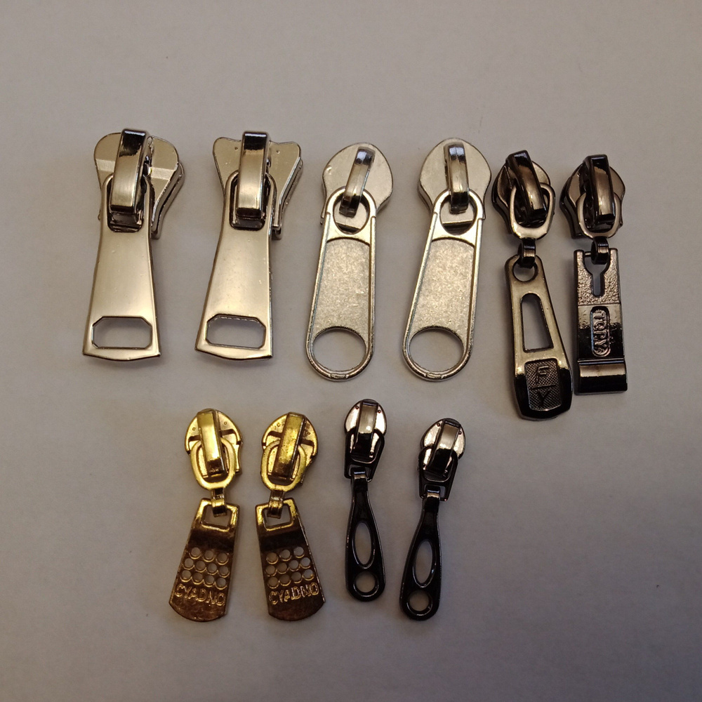Бегунок / Замок-автомат для молнии, №8,7,5,3, 10 шт - купить с ...
